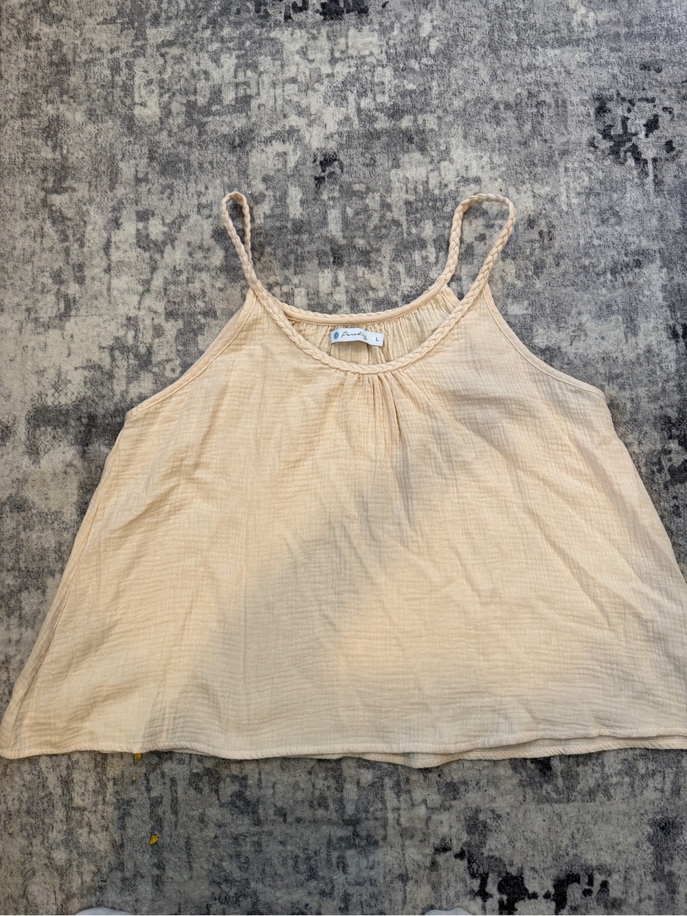 Paradise USA Light Cream Spaghetti Strap Women's Tank Top